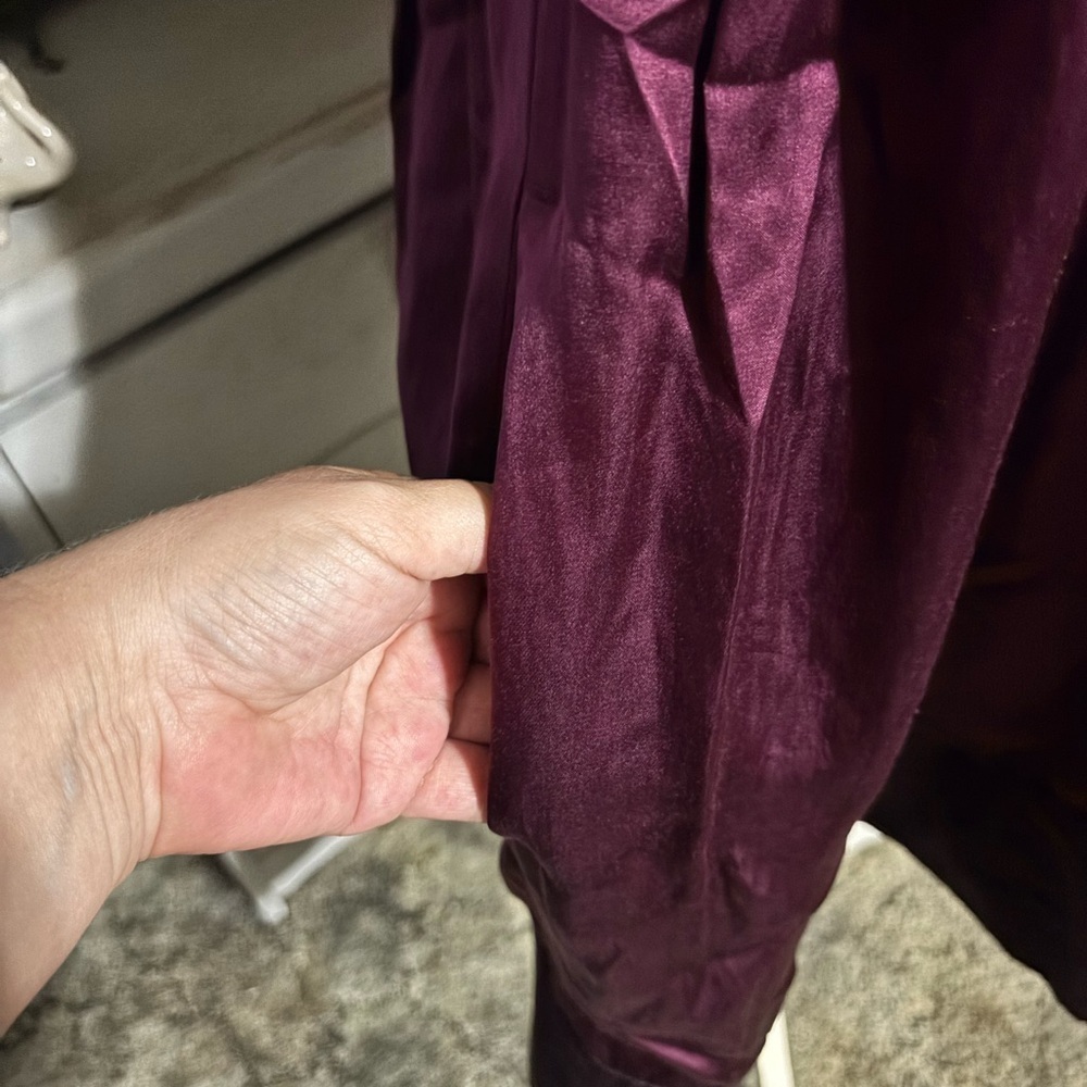 Club Monaco Red purple Pleated Halter midi dress silk size 10 - Picture 7 of 16